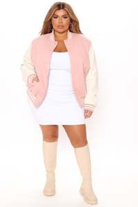 Veste universitaire pour femmes logo personnalisé OEM Streetwear tricoté doublure en laine tissu polaire imprimé bouton de support hiver extérieur baseball - Product Image 6