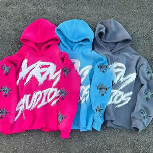 Vente en gros Streetwear Sport Streetwear Sweats à capuche en coton personnalisés et lourds pour hommes - Product Image 1