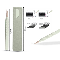 Pince à épiler pour extensions de cils en acier inoxydable, très vendue, avec poignée diamantée faite à la main, facile à utiliser, outil de beauté et de maquillage