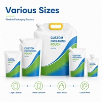Emballage personnalisé pour soins personnels, sac à bec verseur, pochette en plastique flexible vide, anti-fuite, rechargeable, recyclable, savon liquide