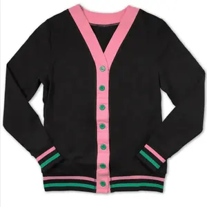 Winter fashion wear foreign style loose thin polyester sorority and fraternity cashmere women sweater cardigan