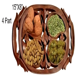 Bandeja rústica de madera natural para servir, bandeja redonda hecha a mano con esmalte ecológico para café, té, bebida, bandeja decorativa para el hogar y eventos - Product Image 1