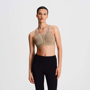 Sujetador sin costuras, sin tirantes, copa completa, cierre frontal, encaje, tejido sólido, de secado rápido, 100% algodón, estilo básico - Product Image 5