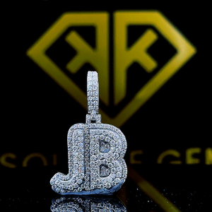 Custom 925 Silver Moissanite Diamond Pendant Iced Letter M with VVS Baguette <b>Initial</b> Hip Hop Fine Jewelry with Link <b>Chain</b> Charms - Product Image 4