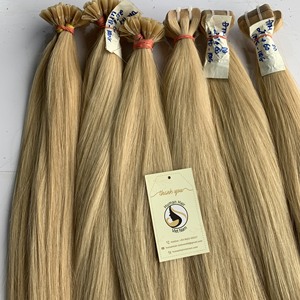 Extensions de cheveux naturels, vente en gros, Double épaisseur, vendeur, 100% cheveux humains Remy, blond, bout plat - Product Image 4