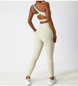 Ensemble de yoga uni sans couture pour femmes, vêtements de sport fitness 2 pièces, anti-bactérien, spandex/nylon, tenue de sport pour la salle de sport, vêtements de yoga - Product Image 6