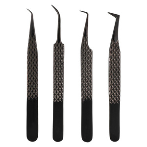 Ensemble de pinces à cils en acier inoxydable avec logo personnalisé, haute qualité, vente en gros, étiquette privée, prise en main parfaite, service OEM/ODM - Product Image 1