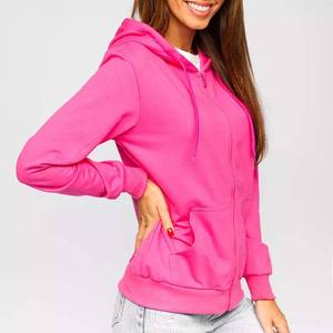 Sweat à capuche décontracté en coton molletonné léger pour femmes sweats à capuche zippés pour l'hiver sweats à capuche pour femmes avec logo personnalisé nouvel arrivage - Product Image 2