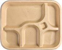 Assiettes jetables de canne à sucre blanche biodégradable 5 CP de qualité supérieure pour anniversaire à emporter