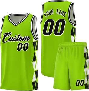 Conjunto de ropa de baloncesto personalizada de cuerpo completo transpirable de talla grande con estampado de transferencia de calor para hombres, mujeres y adultos - Product Image 4