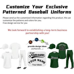 Camisetas y Pantalones de Béisbol Personalizados Gratis, Conjunto Completo con Impresión por Sublimación, Uniforme de Béisbol de Equipo 100% Poliéster Malla - Product Image 2