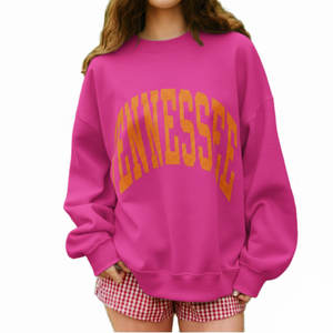 Sweat-shirt à col rond pour femme, personnalisé, automne-hiver, uni, doublé, tricoté, long, polaire, écologique, coupe décontractée, logo sur le devant - Product Image 1