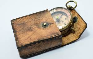 <b>Vintage</b> Brass Dollond Copper Compass Manufacturer & Wholesale Supplier Antique Nautical Pocket Leather Case OEMODM Custom Supply - Product Image 3