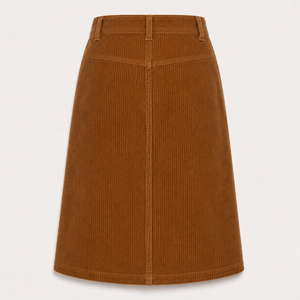 Womens Natural Waist Breathable <b>Corduroy</b> A-Line <b>Skirt</b> Soft Cotton Button Front <b>Knee</b>-<b>Length</b> Utility Pockets Vintage Casual - Product Image 3