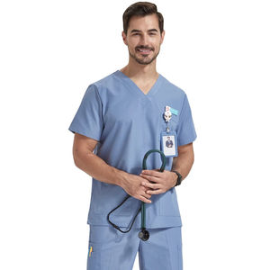 Ensemble de gommage ultra léger uniforme d'infirmière médicale pour femmes hommes hôpital docteur vêtements de travail popeline tissu vétérinaire tenue chirurgicale - Product Image 1