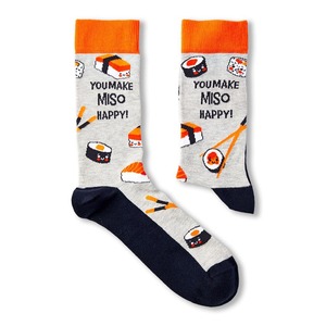 Venta al por mayor de bonitos dibujos animados comida japonesa calcetines de algodón personalizado divertido Sushi diseño para hombres mujeres novedad Casual calcetines de vestir diario - Product Image 1