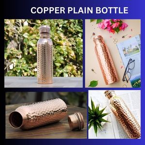 Bouteille d'eau simple en cuivre mat avec couvercle et logo design personnalisé vente en gros à bas prix maison école bureau verres - Product Image 3