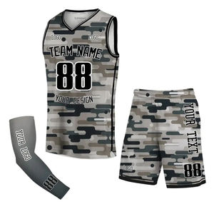 Uniformes de basket-ball personnalisés camouflage 3D sublimés grande taille pour adultes et jeunes avec logos d'équipe personnalisés - Product Image 3