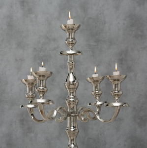 Excluisive Design Vintage New Arrival Metal Aluminum <b>Tall</b> Size Candelabra 5 Arm <b>Candle</b> Holder Silver Finished Wedding Tabletop - Product Image 3