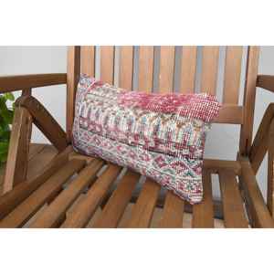 Multicolor Bohemian Kilim Patchwork Pillow 8x16 Inch Decorative Wool <b>Cushion</b> Luxury Vintage <b>Fluffy</b> Woven for Bedding Floor - Product Image 3