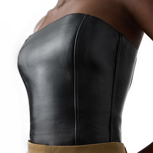 Hot Sale Gwyneth Inspired Lambskin Leather Bustier Top Women's Luxury Nappa <b>Corset</b> Style Waist Cinchers Custom Logo Tailored Fit - Product Image 3