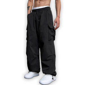 Pantalones cargo holgados de gran tamaño para hombre, ropa de calle de algodón 100%, pantalones multibolsillos de alta calidad con servicio OEM disponible - Product Image 1