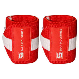 Las mejores muñequeras transpirables antideslizantes elásticas unisex con color de logotipo personalizable y cierre para levantamiento de pesas en el gimnasio - Product Image 3