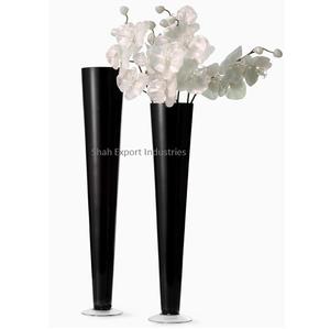 Vase à fleurs en métal fini argent brillant nouveauté pour la maison salon vase à fleurs fait main décoratif de table - Product Image 6