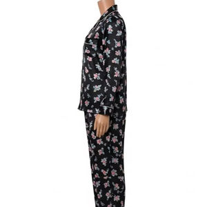 Pyjama pour femmes en satin imprimé, séchage rapide, tissu doux et léger, finition lisse, respirant, vêtements de nuit pour femmes, ensembles de vêtements de nuit - Product Image 2