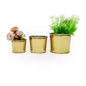 Jardinières en acier finition or vente en gros - Product Image 1