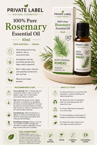 Huile Essentielle de Romarin 100% Pure 10ml Marque Privée OEM |   Huile Essentielle Naturelle pour Soins de la Peau et des Cheveux |   Espagne UE - Product Image 3