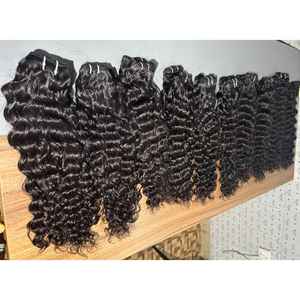 Extensiones de cabello humano rizado virgen 100% indio, cutículas alineadas, trama plana de doble trama para clientes de gama alta - Product Image 5