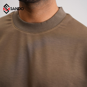 Sudadera con capucha de gran tamaño para hombre de alta calidad, Sudadera ligera de algodón con 3D personalizado para diseño de hombros caídos con estampado de hojaldre - Product Image 4