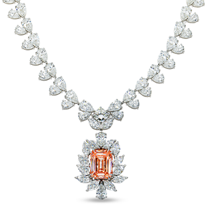 Collier Goutte de Déesse en Or Blanc 14K avec Émeraude Rose Vif Fantaisie de 10,00 Carats, Certifiée IGI, Clarté VS1, Cultivée en Laboratoire - Product Image 1