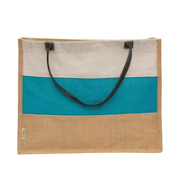 Sac en jute moyen avec poignées longues, motif lettres, écologique, spacieux, polyvalent, fermeture épaule, Gujarat, pour usage en supermarché