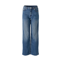 Jean en denim polyvalent pour femme, coupe droite mi-longue, décontracté - Écologique, respirant, design vintage uni, broderie légère, été