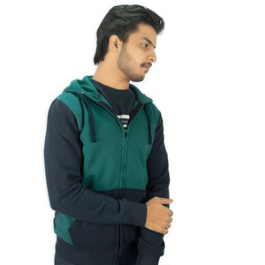 Sudadera con capucha personalizada para hombre Soft Fleece Colorblock Hoodie para Streetwear y ropa deportiva Servicio OEM disponible - Product Image 3