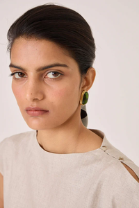 Tunique minimaliste Blouse asymétrique lin haut broderie gland décontracté Simple Vintage Style 100% lin bouton noël ODM - Product Image 6