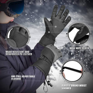 Venta al por mayor de guantes de esquí personalizados cálidos y transpirables a prueba de nieve y agua guantes de esquí snowboard personalizados para hombres y mujeres - Product Image 2