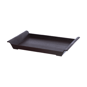 5713 Wood Grain Rectangular ABS Serving <b>Tray</b> with Curved Handles, Non-Slip Surface for <b>Drinks</b> & Food Serving - Product Image 1