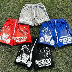 Pantalones cortos de entrenamiento de peso pesado personalizados al por mayor para hombres de felpa francesa unisex de verano con dobladillo estilo Streetwear y lavado ácido - Product Image 1