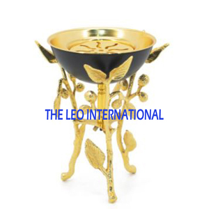 กระถางธูปทองเหลืองเคลือบทองดีไซน์ใหม่สีขาวเคลือบ - Product Image 5