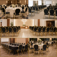 Chaise de banquet en velours noir premium avec dossier rond personnalisé pour réunions, mariages, hôtels, restaurants et événements
