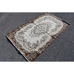 พรมขนแกะสีเบจสีน้ำตาล6.7ft x 3.8แบบดั้งเดิมพรมสี่เหลี่ยมผืนผ้าตุรกีสำหรับบ้านห้องนั่งเล่น - Product Image 3