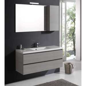 Meuble de salle de bain avec tiroirs et miroir de 120 cm, ensemble mural Miami - Product Image 2