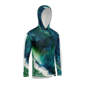 Conjunto de pesca personalizado UPF 50 para hombre, Sudadera con capucha de secado rápido y camisa de manga larga, diseño estampado de protección solar de poliéster 100% - Product Image 5