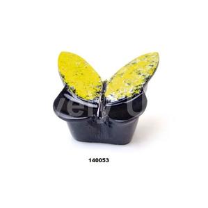 Beautiful Yellow & Black Aluminium Butterfly Cremation Urn for Human Ashes With Free <b>Velvet</b> <b>Bag</b> - Product Image 1