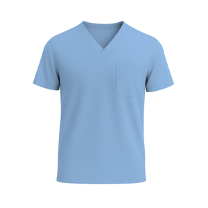Short Sleeves Medical Scrubs Manufacturers Chest Pocket V-Neck Scrub <b>Top</b> Custom Packing Hospital Uniform With Pockets Wholesaler - Product Image 1