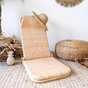 Chaises pliantes en rotin naturel avec appui-tête, accessoires de plage, vente en gros de chaises d'extérieur en cannage - Product Image 2