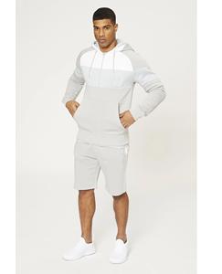 ชุดกางเกงขาสั้นสองชิ้นและเสื้อยืดธรรมดาเสื้อคอกลมแขนสั้นระบายอากาศได้ดีสีตัดกัน - Product Image 5